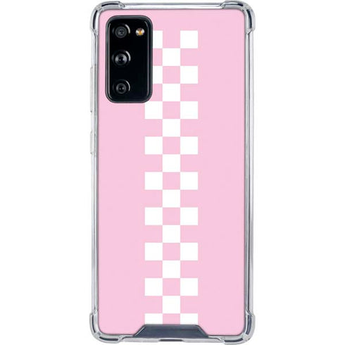 Pink Checkerboard Galaxy S20 FE Clear Case