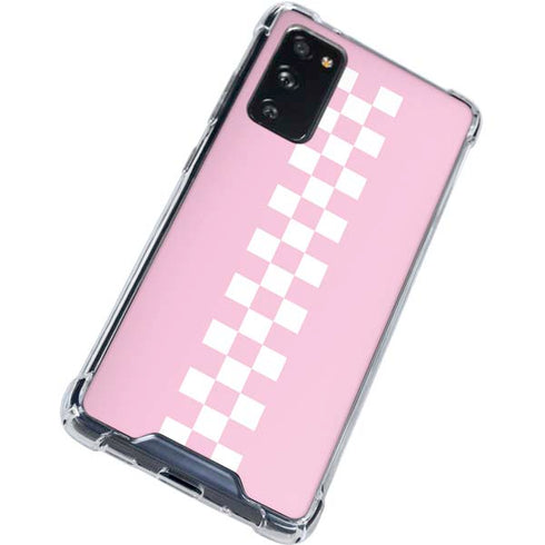 Pink Checkerboard Galaxy S20 FE Clear Case