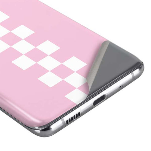 Pink Checkerboard Galaxy S20 Skin