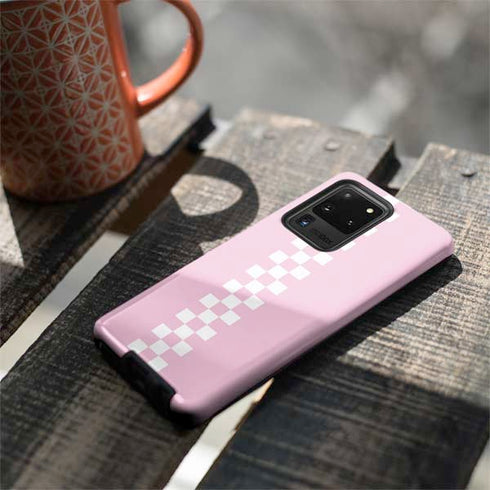 Pink Checkerboard Galaxy S20 Ultra 5G Pro Case