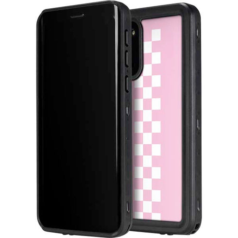 Pink Checkerboard Galaxy S20 Waterproof Case