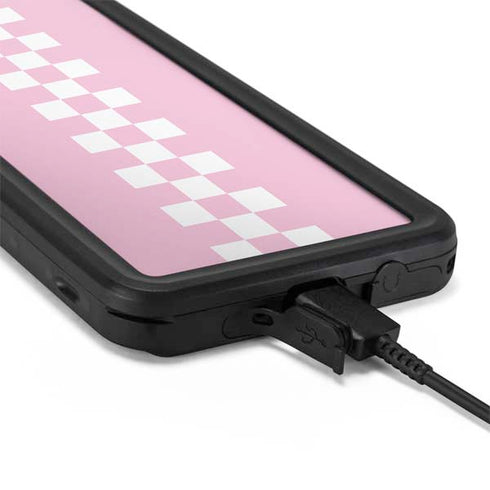Pink Checkerboard Galaxy S20 Waterproof Case