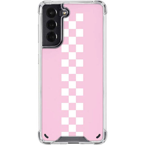 Pink Checkerboard Galaxy S21 5G Clear Case