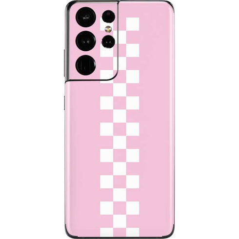 Pink Checkerboard Galaxy S21 Ultra 5G Skin
