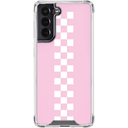 Pink Checkerboard Galaxy S22 Clear Case