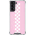 Pink Checkerboard Galaxy S22 Clear Case