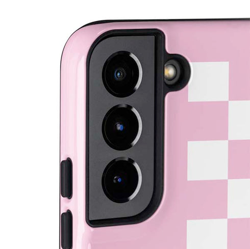 Pink Checkerboard Galaxy S22 Plus Pro Case