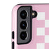 Pink Checkerboard Galaxy S22 Plus Pro Case