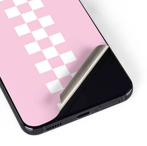 Pink Checkerboard Galaxy S22 Plus Skin