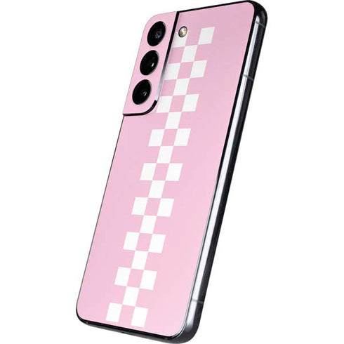 Pink Checkerboard Galaxy S22 Skin