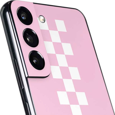 Pink Checkerboard Galaxy S22 Skin