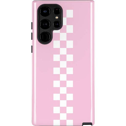 Pink Checkerboard Galaxy S22 Ultra Pro Case