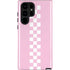 Pink Checkerboard Galaxy S22 Ultra Pro Case