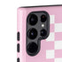 Pink Checkerboard Galaxy S22 Ultra Pro Case