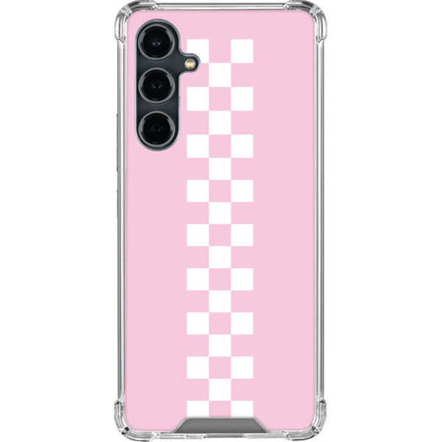Pink Checkerboard Galaxy S23 FE Clear Case