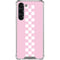 Pink Checkerboard Galaxy S23 Plus Clear Case