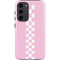 Pink Checkerboard Galaxy S23 Plus Pro Case