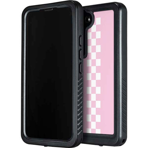 Pink Checkerboard Galaxy S23 Plus Waterproof Case