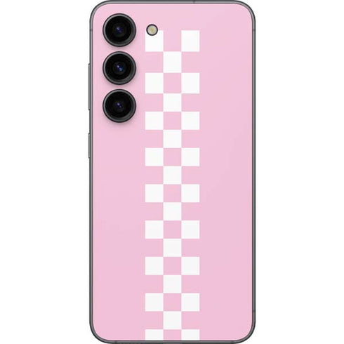 Pink Checkerboard Galaxy S23 Skin