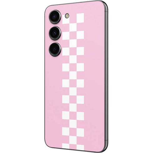 Pink Checkerboard Galaxy S23 Skin