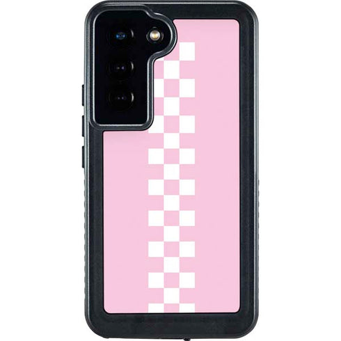 Pink Checkerboard Galaxy S23 Waterproof Case