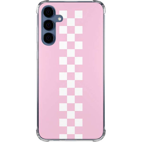 Pink Checkerboard Galaxy S24 Clear Case