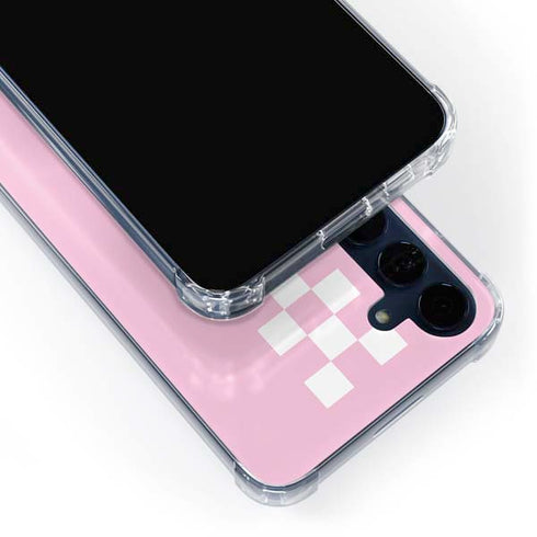 Pink Checkerboard Galaxy S24 Clear Case