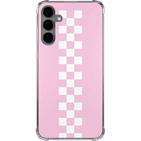 Pink Checkerboard Galaxy S24 Plus Clear Case