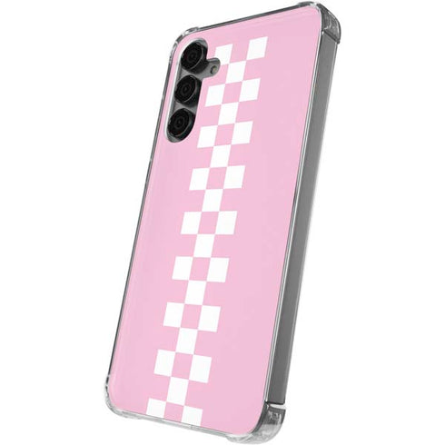Pink Checkerboard Galaxy S24 Plus Clear Case