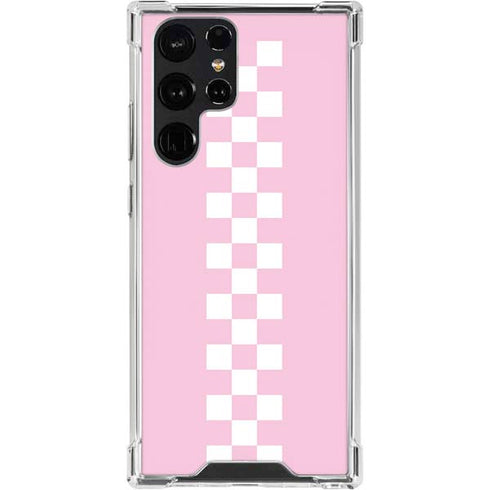 Pink Checkerboard Galaxy S24 Ultra Clear Case