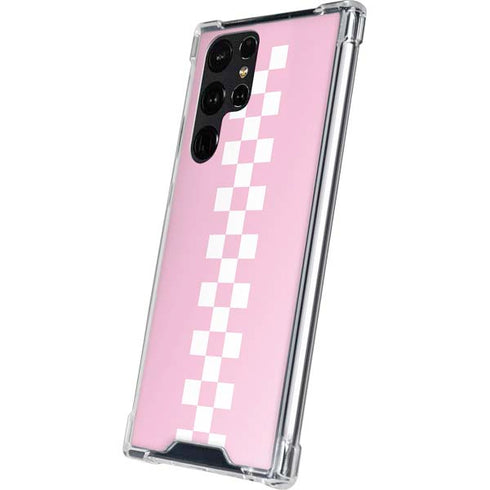 Pink Checkerboard Galaxy S24 Ultra Clear Case