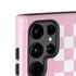 Pink Checkerboard Galaxy S24 Ultra Impact Case