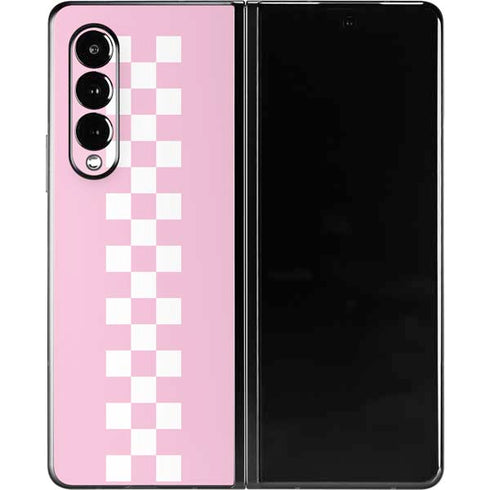 Pink Checkerboard Galaxy Z Fold3 5G Skin
