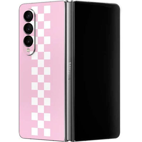 Pink Checkerboard Galaxy Z Fold4 5G Skin
