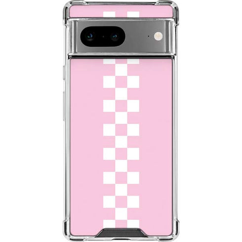 Pink Checkerboard Google Pixel 8 Clear Case