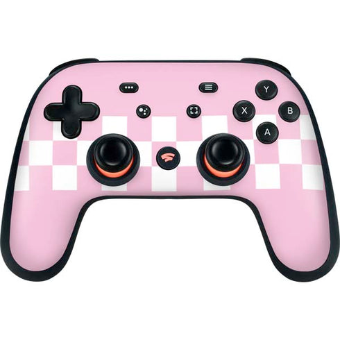 Pink Checkerboard Google Stadia Controller Skin
