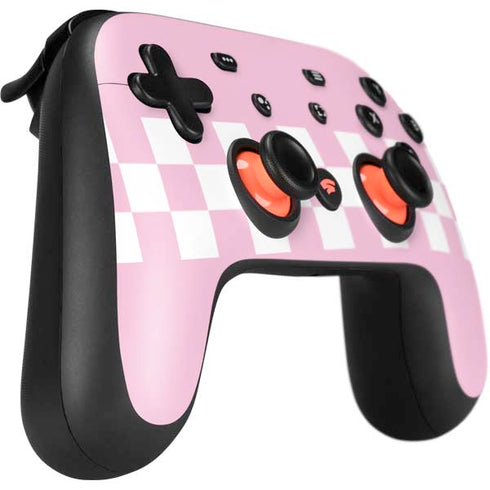 Pink Checkerboard Google Stadia Controller Skin