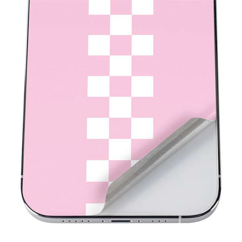 Pink Checkerboard iPhone 12 Pro Max Skin