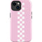 Pink Checkerboard iPhone 14 Plus Impact Case