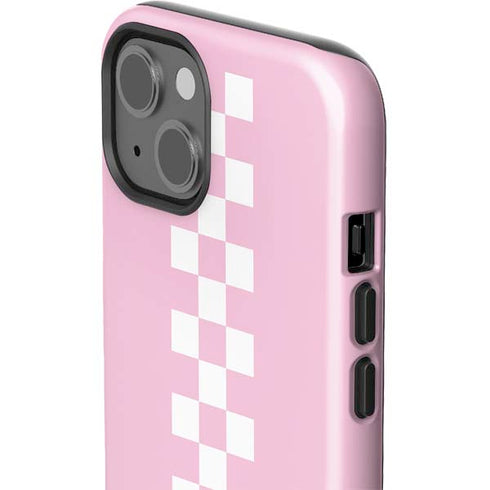 Pink Checkerboard iPhone 14 Plus Impact Case