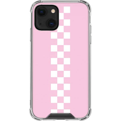 Pink Checkerboard iPhone 14 Plus Clear Case
