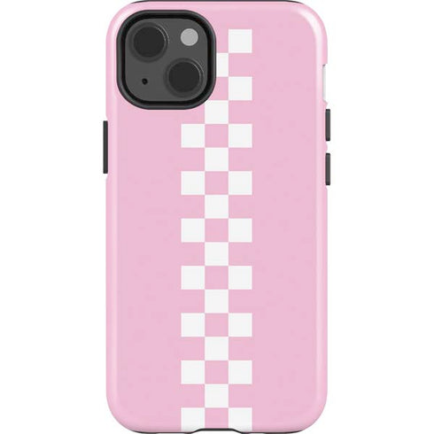 Pink Checkerboard iPhone 15 Impact Case
