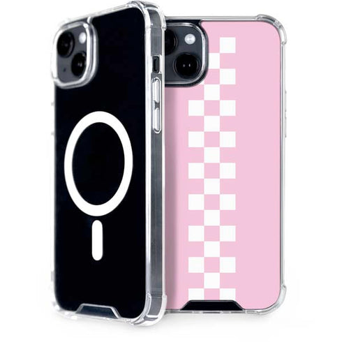 Pink Checkerboard iPhone 15 Plus MagSafe Case