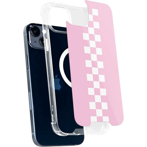 Pink Checkerboard iPhone 15 Plus MagSafe Case
