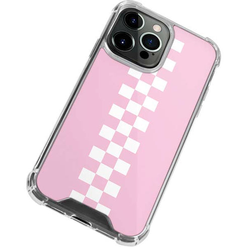 Pink Checkerboard iPhone 15 Pro Clear Case