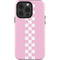 Pink Checkerboard iPhone 14 Pro Impact Case