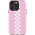 Pink Checkerboard iPhone 14 Pro Impact Case