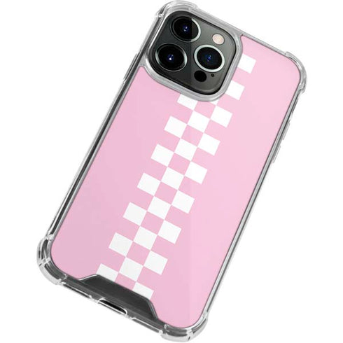 Pink Checkerboard iPhone 14 Pro Max Clear Case