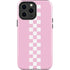 Pink Checkerboard iPhone 15 Pro Max Impact Case