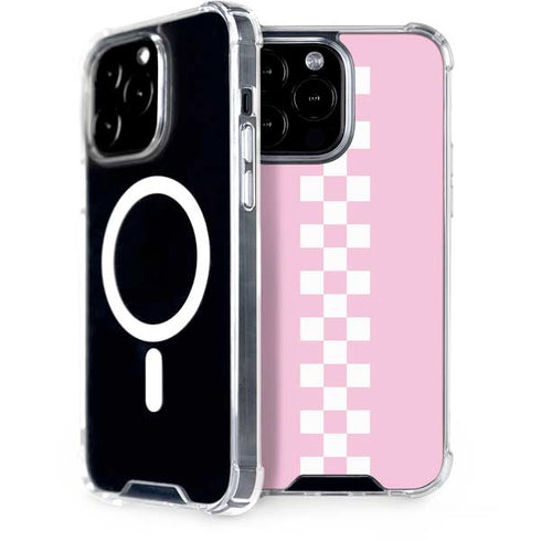Pink Checkerboard iPhone 15 Pro Max MagSafe Case